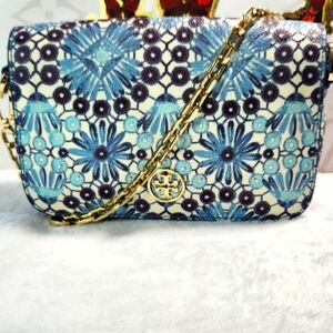 Tory Burch floral chain crossbody-EUC